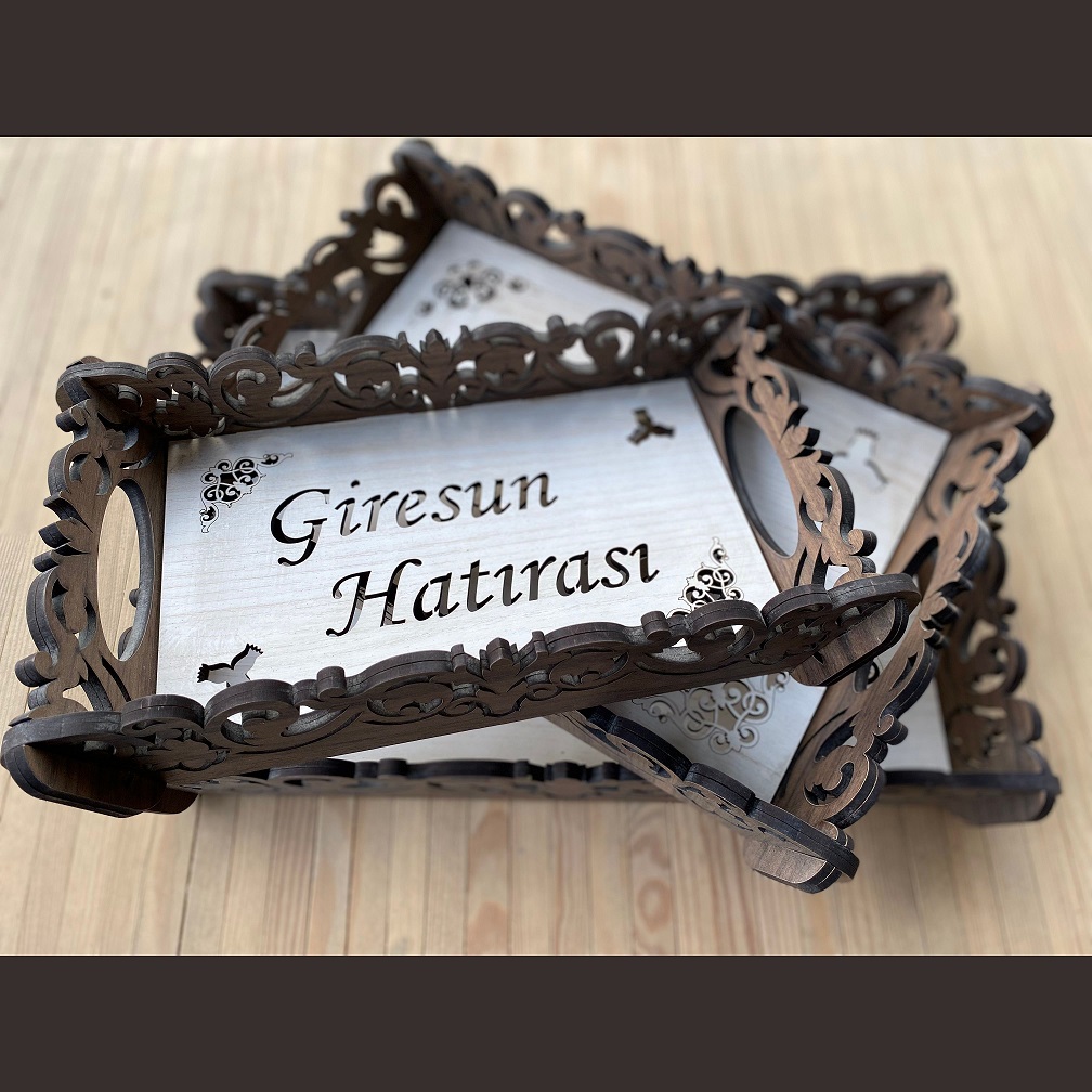 Yöresel 3'lü Desenli Tepsi Seti 1
