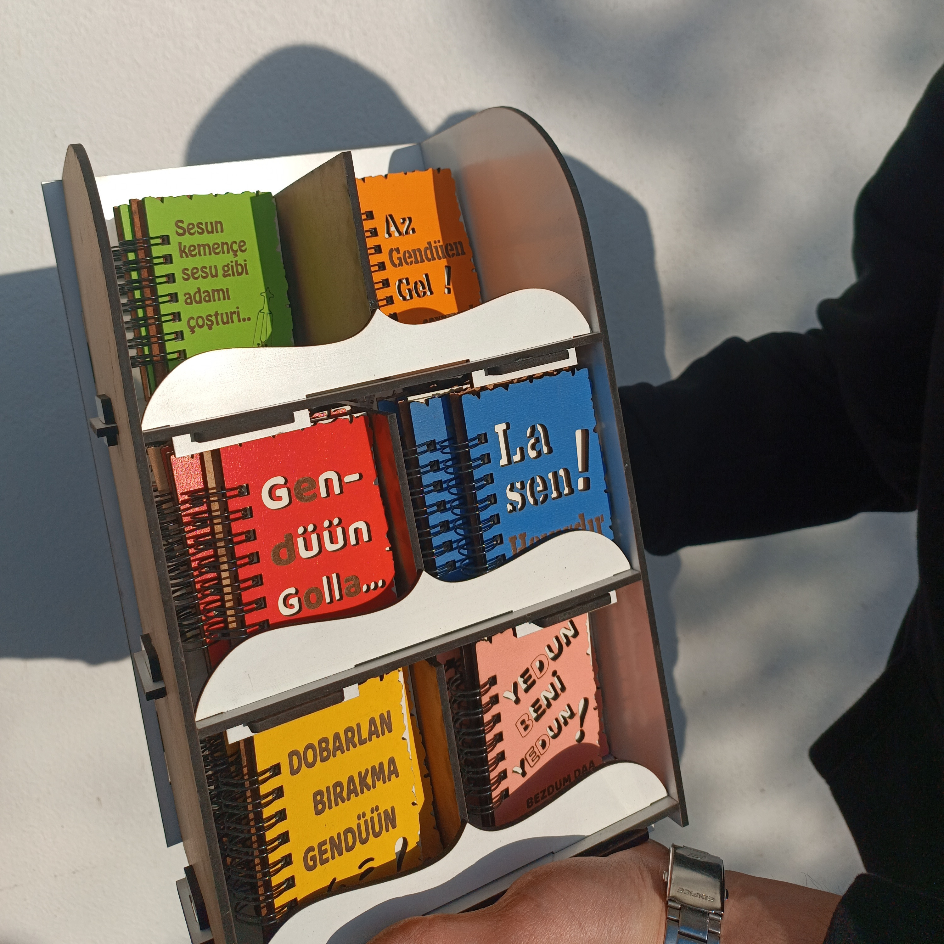 Ahşap Kapaklı Yöresel Mini Boy Defter 1