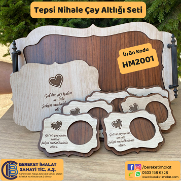Ahşap Tepsi, Nihale, Çay Altlığı Seti 1