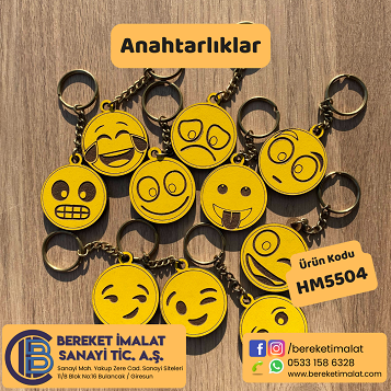Ahşap Emoji Anahtarlıkları 1